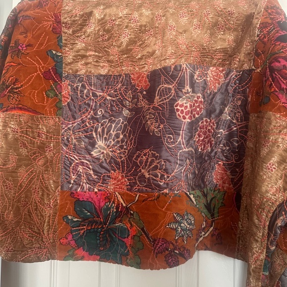 Anthropologie Velvet Patchwork Kimono One Size - Picture 3 of 7